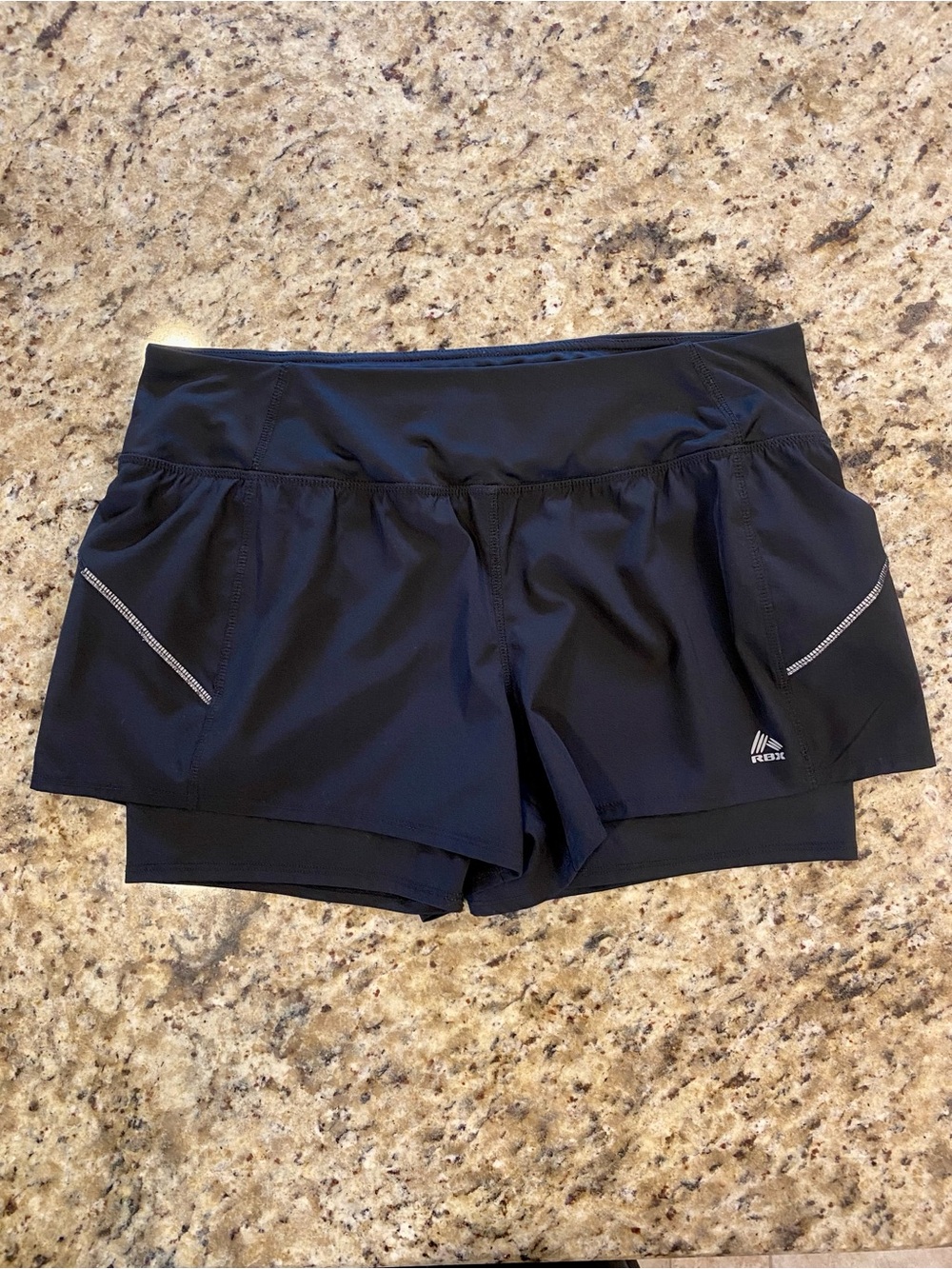 RBX Women’s Black Athletic Running Shorts with Built-In Liner